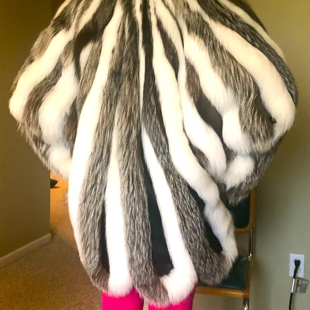 Fur coat, silver fox, size 6-8